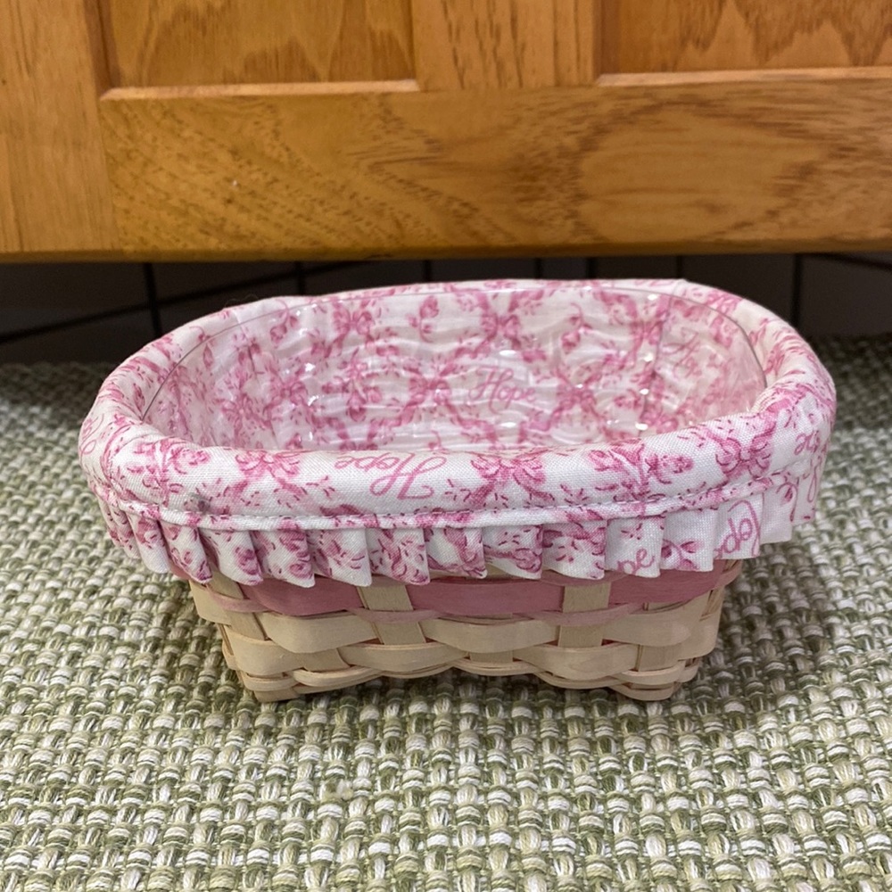 Longaberger 2008 Small Horizon of Hope- Basket with Liner & Protector